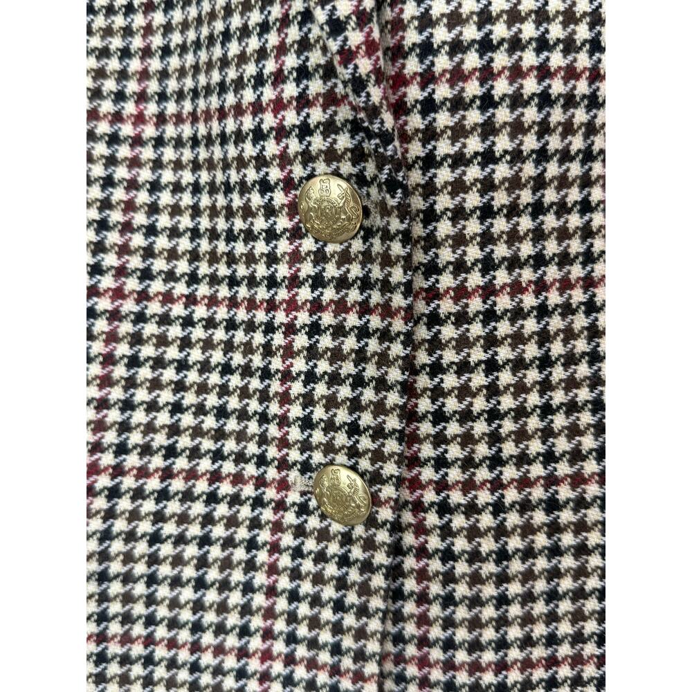 J.Crew Schoolboy Houndstooth Wool Blend Blazer Gold Buttons Size 16 Fall Winter - Picture 5 of 10